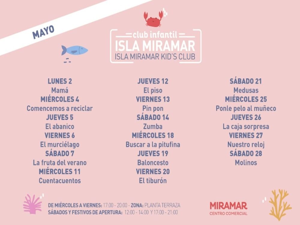 Talleres gratis para niños y niñas en el CC Miramar Fuengirola