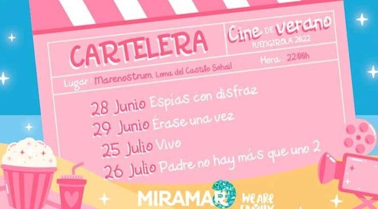 Cine de verano en Fuengirola 2022 con películas gratis para niños y toda la familia