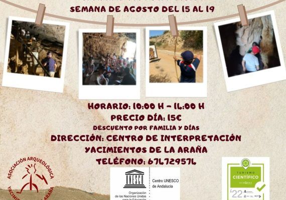 Campamento infantil sobre arqueología en los Yacimientos de La Araña