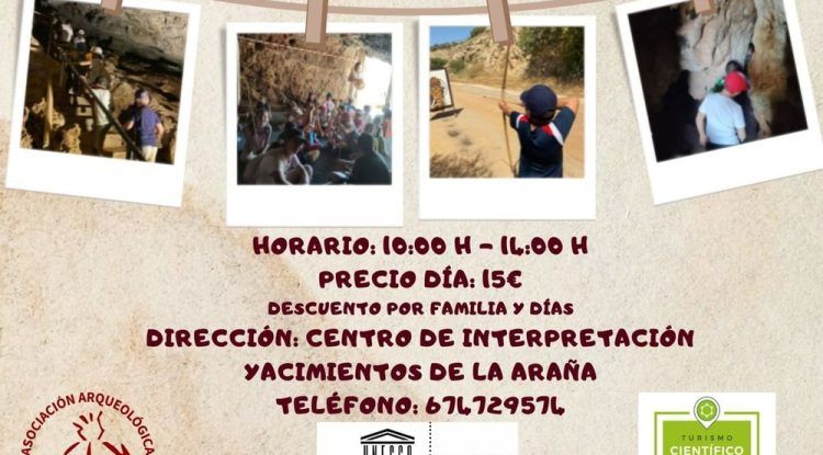 Campamento infantil sobre arqueología en los Yacimientos de La Araña