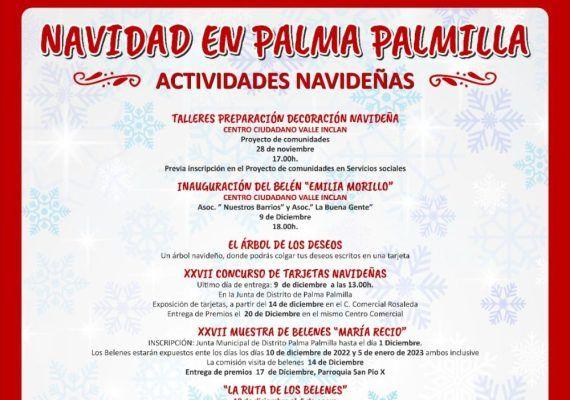Fiestas infantiles de Navidad gratis en el distrito Palma-Palmilla de Málaga