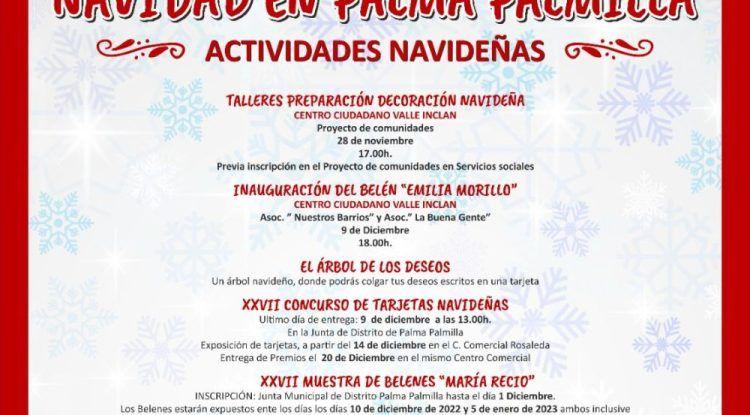 Fiestas infantiles de Navidad gratis en el distrito Palma-Palmilla de Málaga