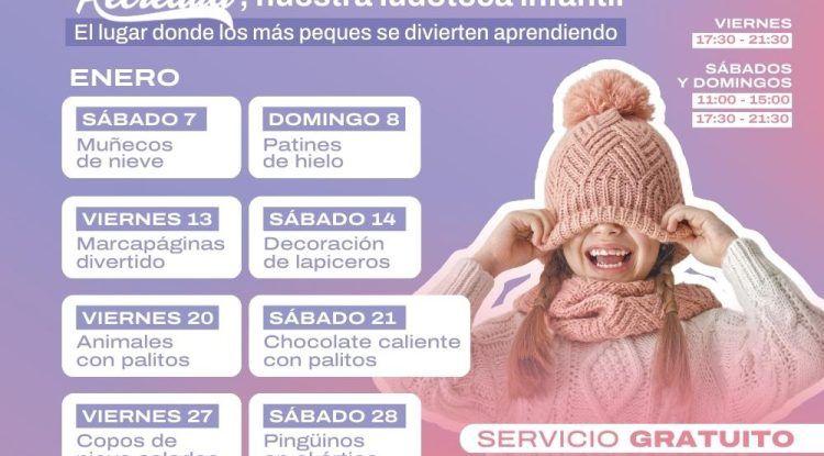Actividades gratis en enero para niñas y niños en Recrealia, ludoteca del CC Vialia Málaga
