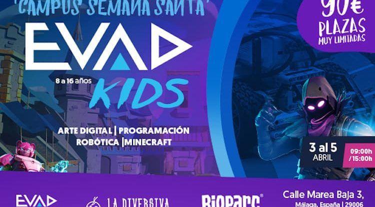 EVAD Kids vuelve a la carga con más formación y diversión. Las vacaciones de Semana Santa son una oportunidad perfecta para que niños y niñas puedan sentar las bases de la programación, dar sus primeros pinitos en la ilustración digital y aprender a modelar personajes en 3D.