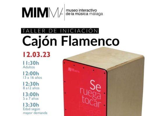 El domingo, día 12 de marzo de 2023, tendrán lugar en el Museo Interactivo de la Música de Málaga varias sesiones de talleres de cajón flamenco, impartidos por el CEMMA (Centro de Enseñanza de Música Moderna).