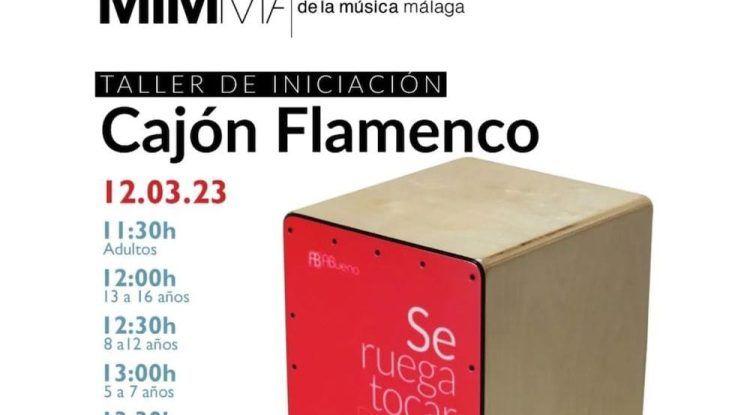 El domingo, día 12 de marzo de 2023, tendrán lugar en el Museo Interactivo de la Música de Málaga varias sesiones de talleres de cajón flamenco, impartidos por el CEMMA (Centro de Enseñanza de Música Moderna).