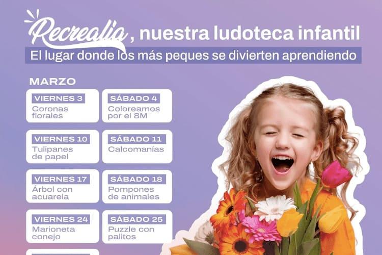 Actividades gratis en marzo para niñas y niños en Recrealia, la ludoteca del CC Vialia Málaga