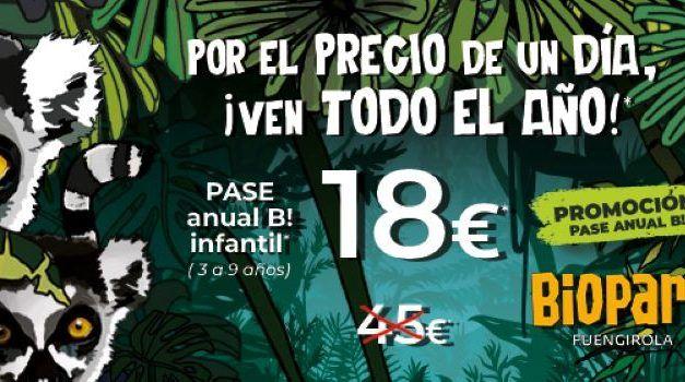 Pase anual de Bioparc Fuengirola por el precio de un solo día