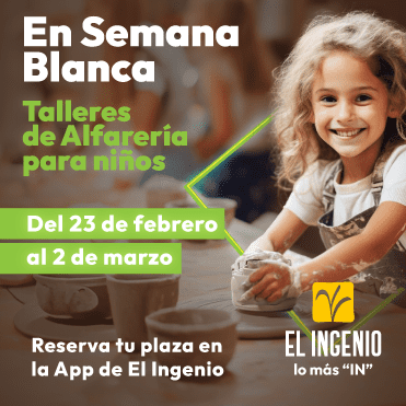 El Centro Comercial El Ingenio de Vélez-Málaga organiza un taller de alfarería gratis en Semana Blanca para niños de entre 3 y 12 años.