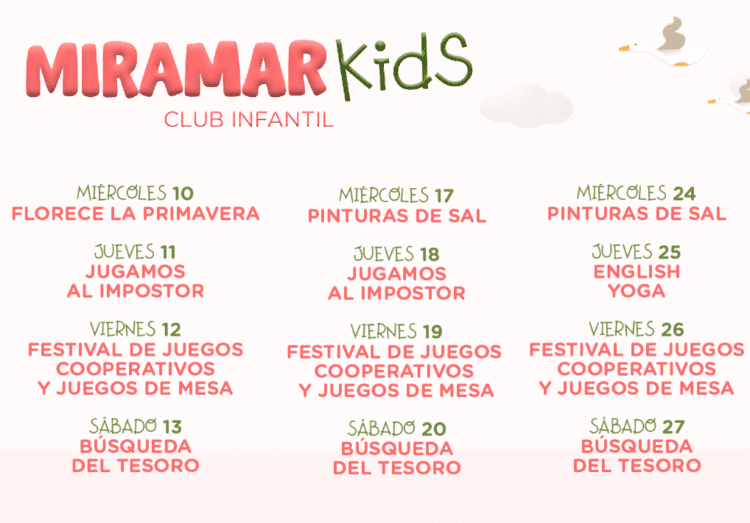 El club infantil ‘Miramar Kids’ del Centro Comercial Miramar Fuengirola trae este mes de abril diferentes actividades gratis para niños.